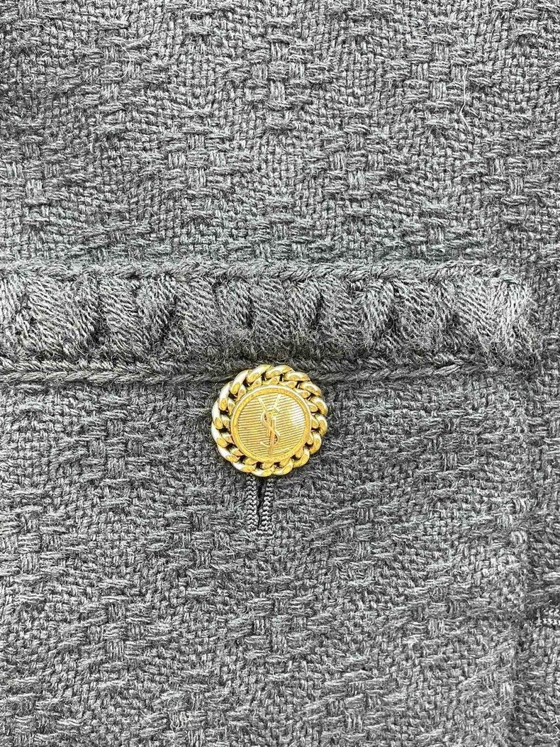 Yves Saint Laurent saint laurent Black tweed blazer jacket 2503-Nextarrow Size XS / US 0-2 / IT 36-38 - 3 Thumbnail