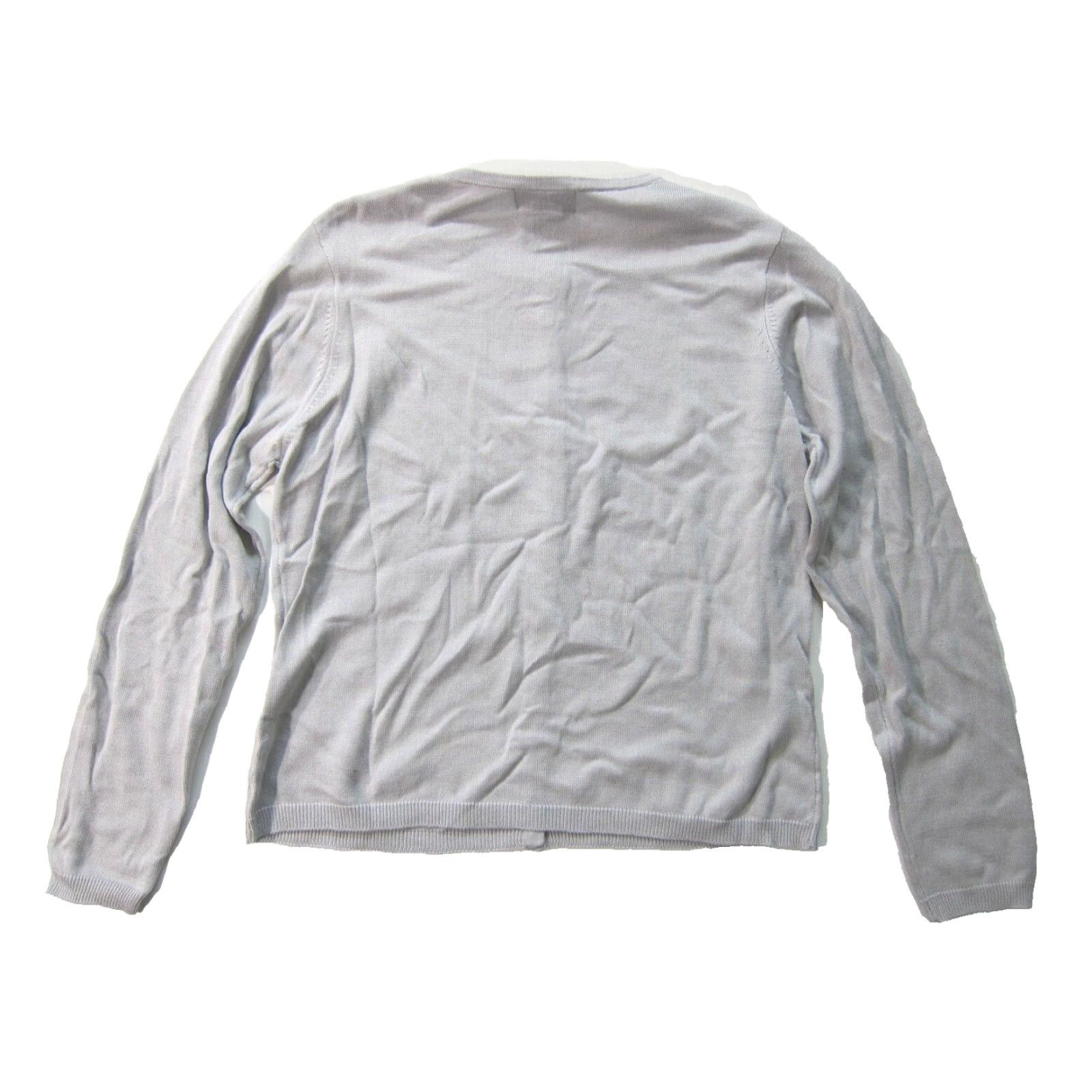 Vintage NWT City Silk Cotton Lightweight Grey Button Down Long Sleeve Cardigan Sweater Petite Small Size S / US 4 / IT 40 - 2 Thumbnail
