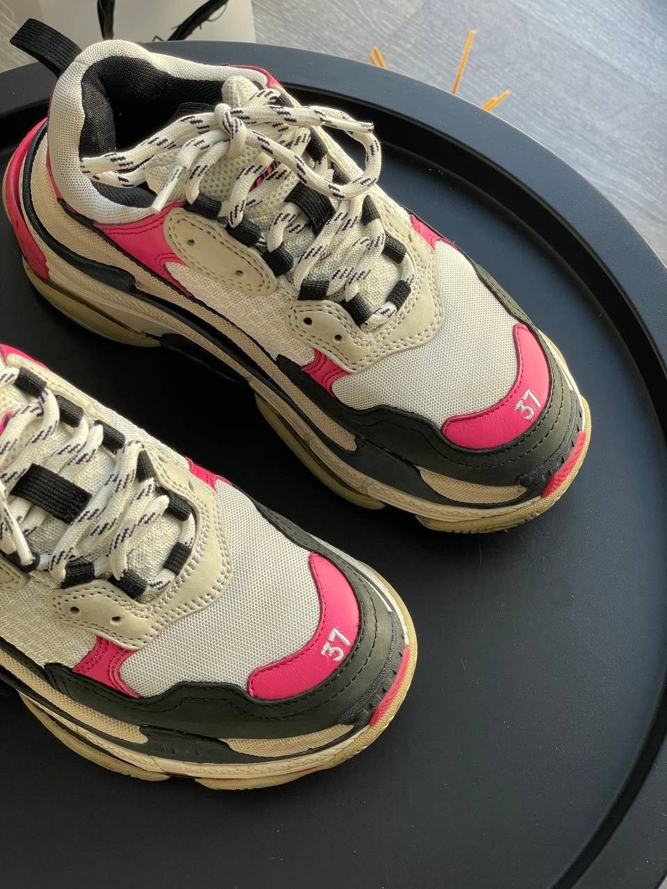 Balenciaga Balenciaga Triple S Black\White\Pink Cunky Sneakers Size US 7 / IT 37 - 3 Thumbnail