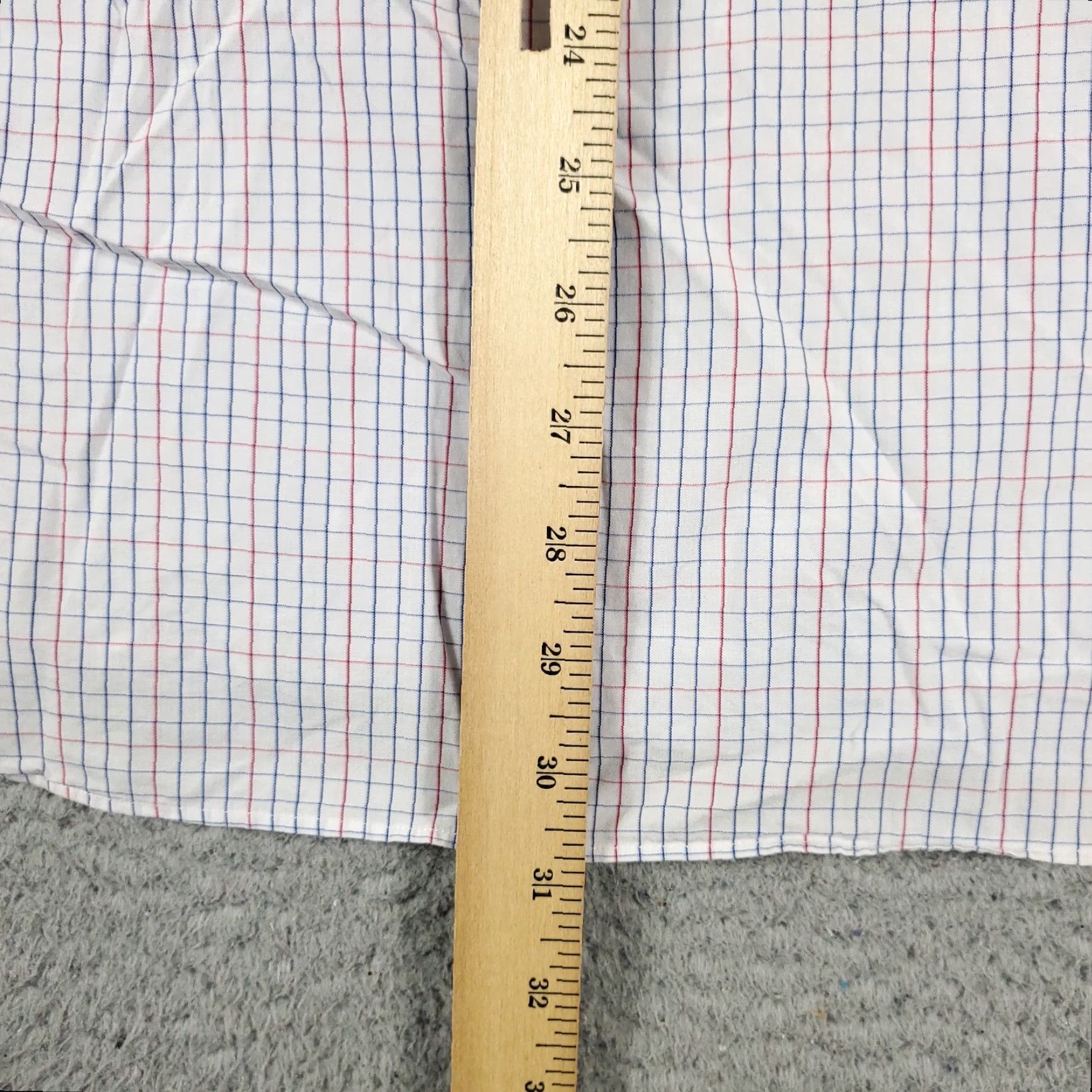 Tommy Hilfiger Tommy Hilfiger Dress Shirt Mens 16 Blue White Check Button Up Long Sleeve Regular Collar Point 100% Cotton Classic American Preppy Mens Size 42R - 4 Thumbnail