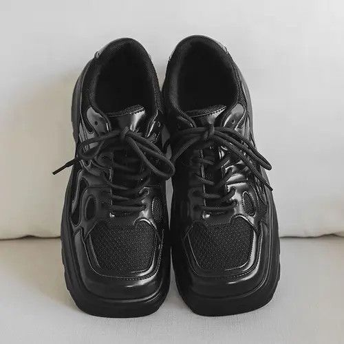Japanese Brand Streetwear Platform Casual Black PU Leather boots sneakers Size US 10 / EU 43 - 2 Thumbnail