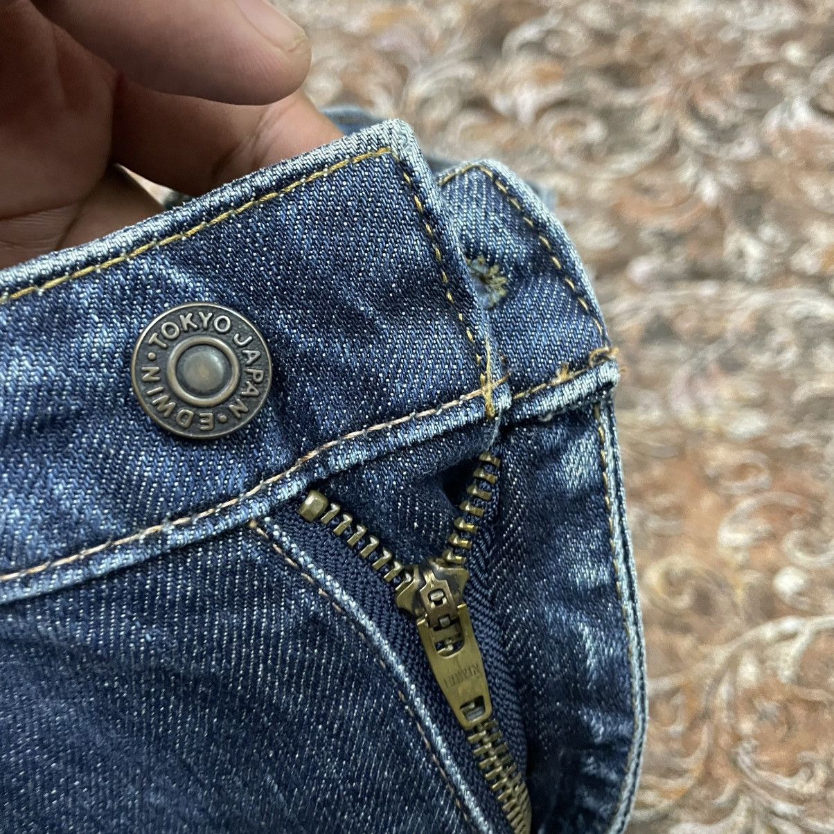 Edwin 🔥Vintage Edwin E50302 Stoned Washed Distress Denim Jeans Size US 30 / EU 46 - 11 Thumbnail