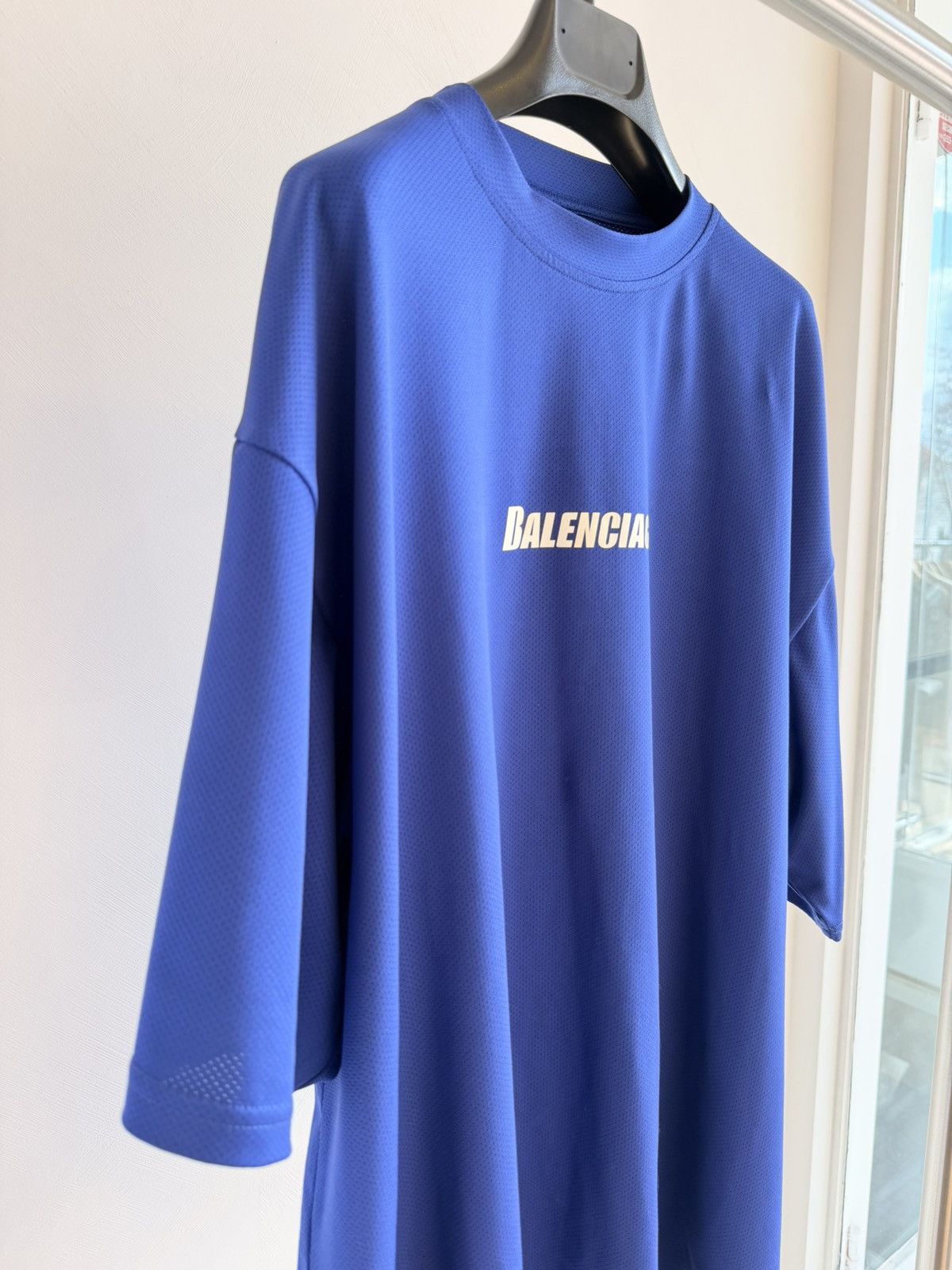 Balenciaga Balenciaga Long Sleeve Technical Mesh Swim Tee Blue Size M Size US M / EU 48-50 / 2 - 2 Thumbnail