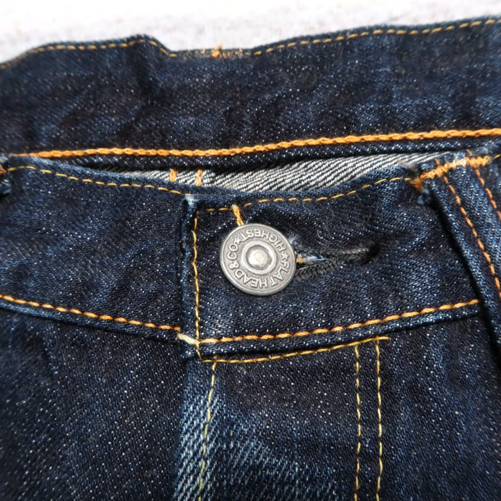 The Flat Head VINTAGE The Flat Head 3005 SPC Selvedge Denim Jeans Made in Japan Jeans Men 30 Dark Wash 33 1/2" Inseam Button Fly 8 1/2" Leg Opening Denim Size US 30 / EU 46 - 3 Thumbnail