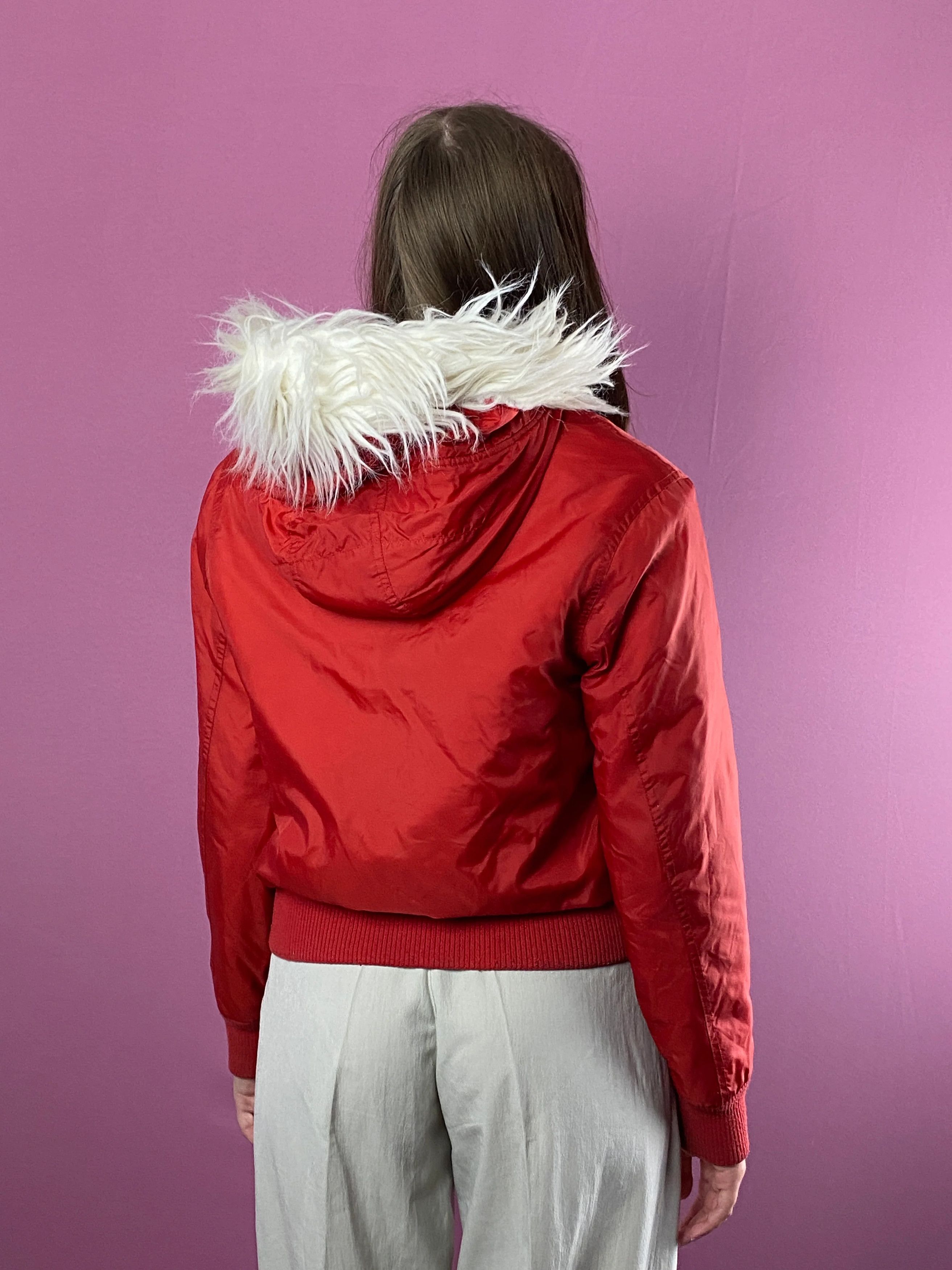 Fred Perry 90s Fred Perry Vintage Women's Faux Fur Hooded Jacket - M Size M / US 6-8 / IT 42-44 - 4 Thumbnail