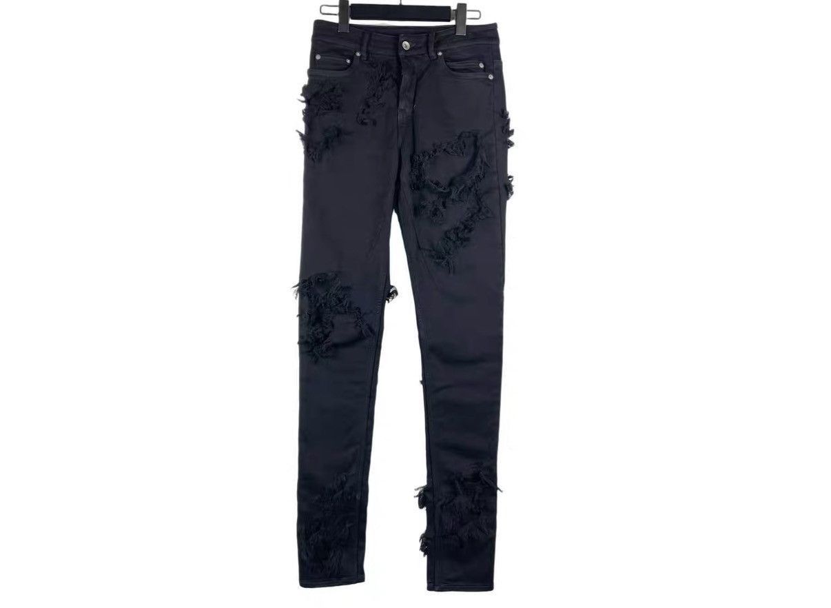 Rick Owens Black Distressed Denim Jeans Size 26 Size US 26 / EU 42 - 1 Thumbnail