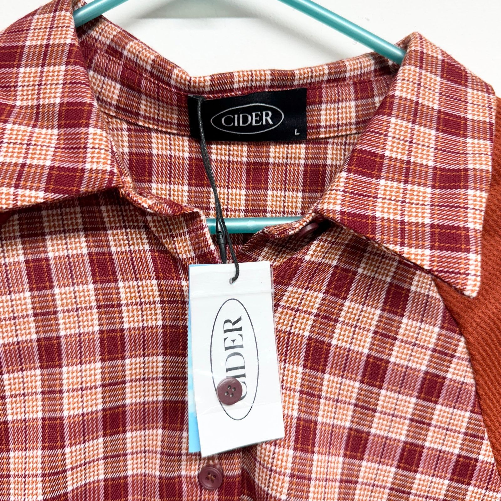 Cider Coder Women Red Plaid Pattern Button Down Jacket Size Large Size L / US 10 / IT 46 - 3 Thumbnail