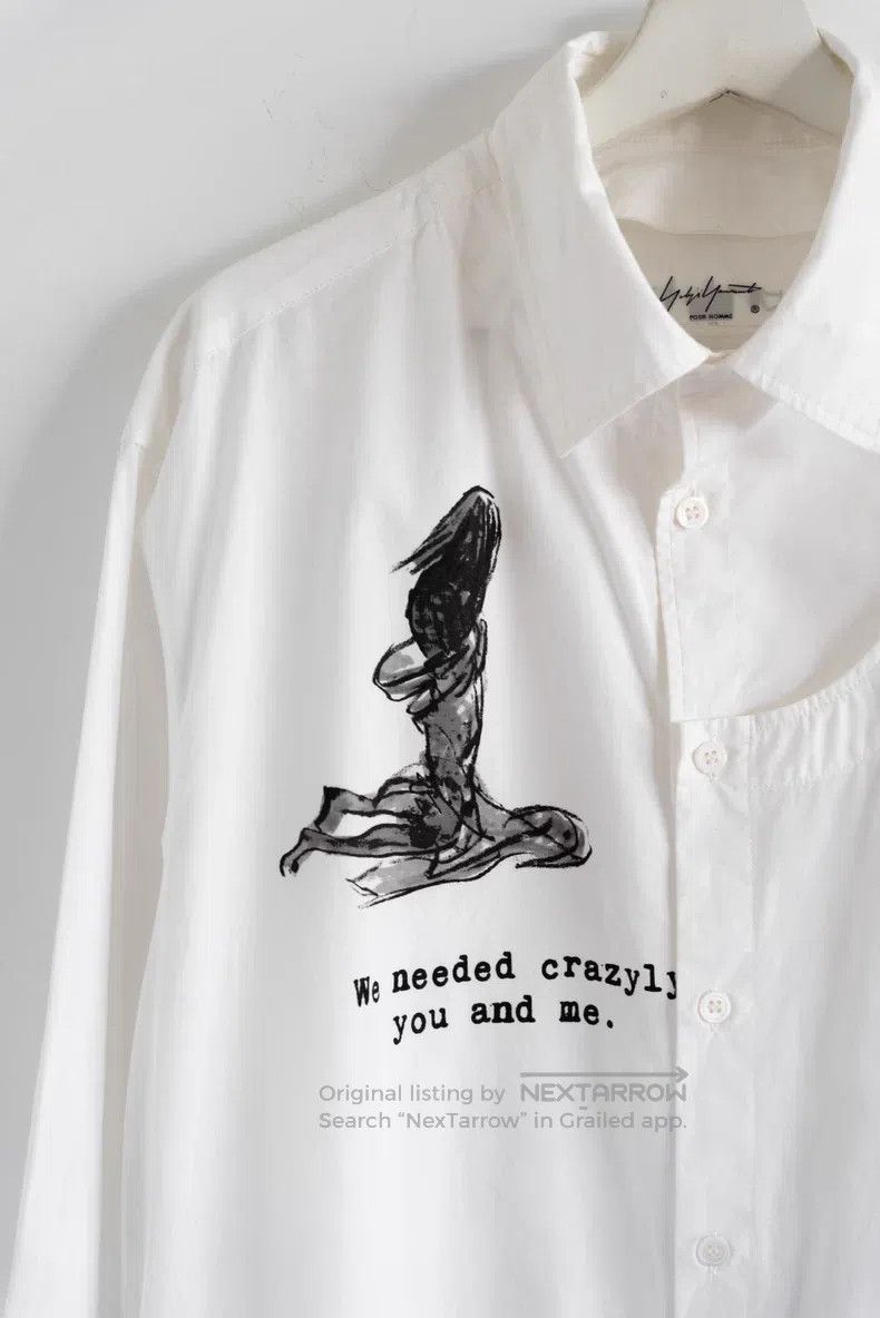 Yohji Yamamoto YOHJI YAMAMOTO Back Hand-drawn White Shirt Size US M / EU 48-50 / 2 - 3 Thumbnail