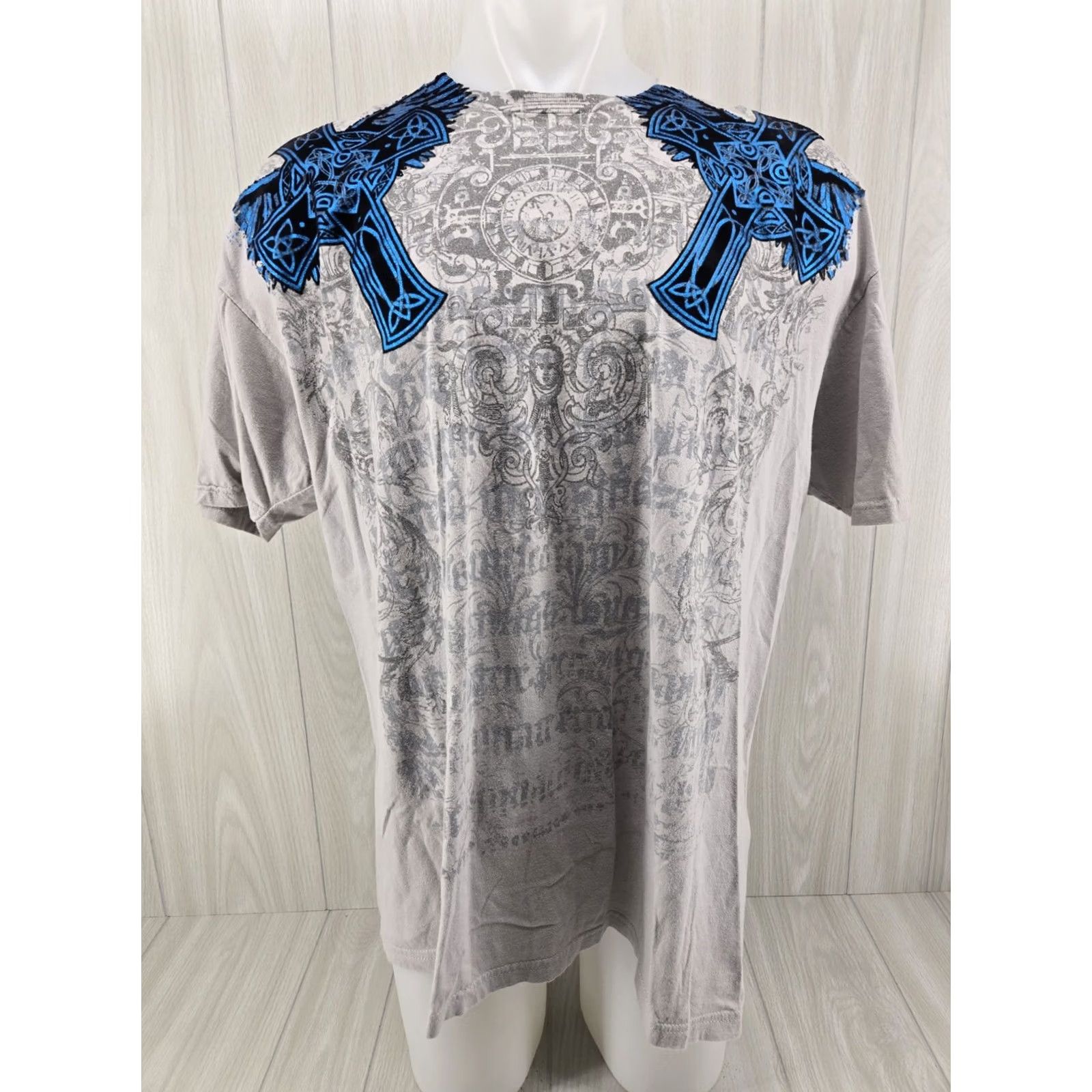 Carbon VINTAGE Carbon Black Conviction Cross Wings AOP Mens T-Shirt 2XL Gray Size US XXL / EU 58 / 5 - 2 Thumbnail