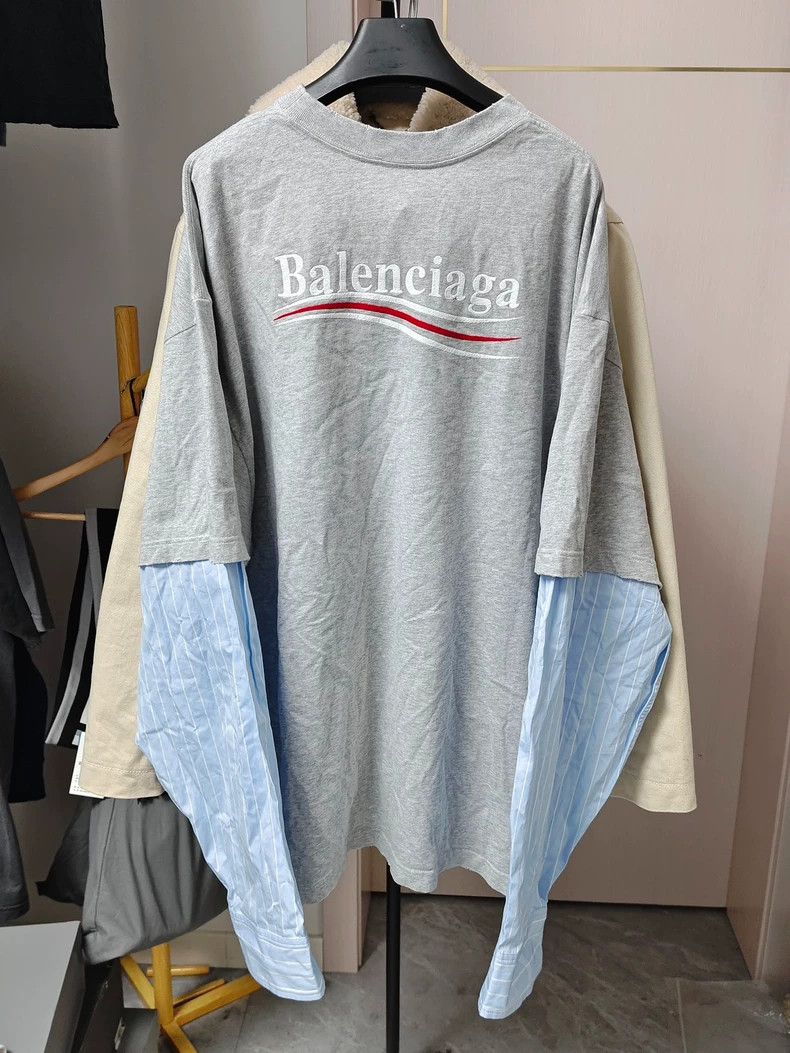 Balenciaga Balenciaga Embroidered cola fake two-piece long-sleeved sw Size US M / EU 48-50 / 2 - 2 Thumbnail