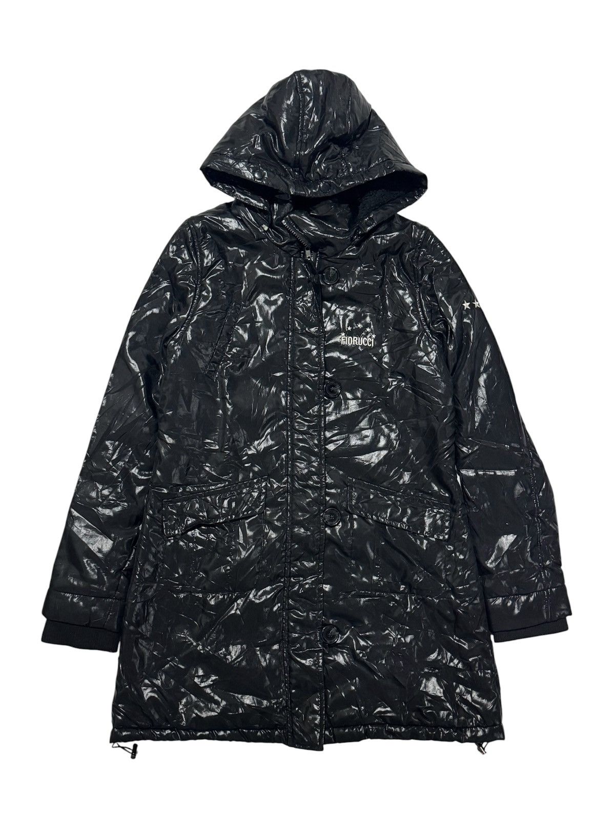 Fiorucci FLORUCCI Embroidery Small Logo Black Puffer Jacket Down Size L / US 10 / IT 46 - 2 Thumbnail
