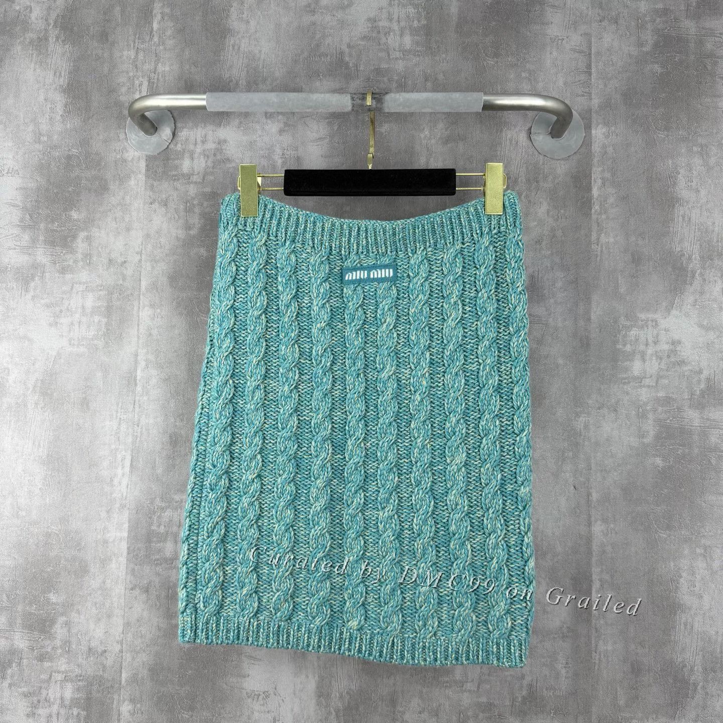 Miu Miu MiuMiu Cable-Knit Wool Cashmere Skirt Size 36" / US 14 / IT 50 - 1 Thumbnail