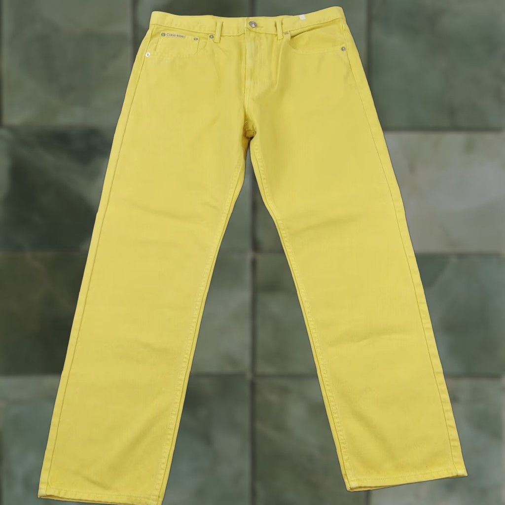 Calvin Klein Calvin Klein Jeans Yellow Denim Straight Leg Casual 31 (33x28) Mens Size US 31 - 1 Thumbnail