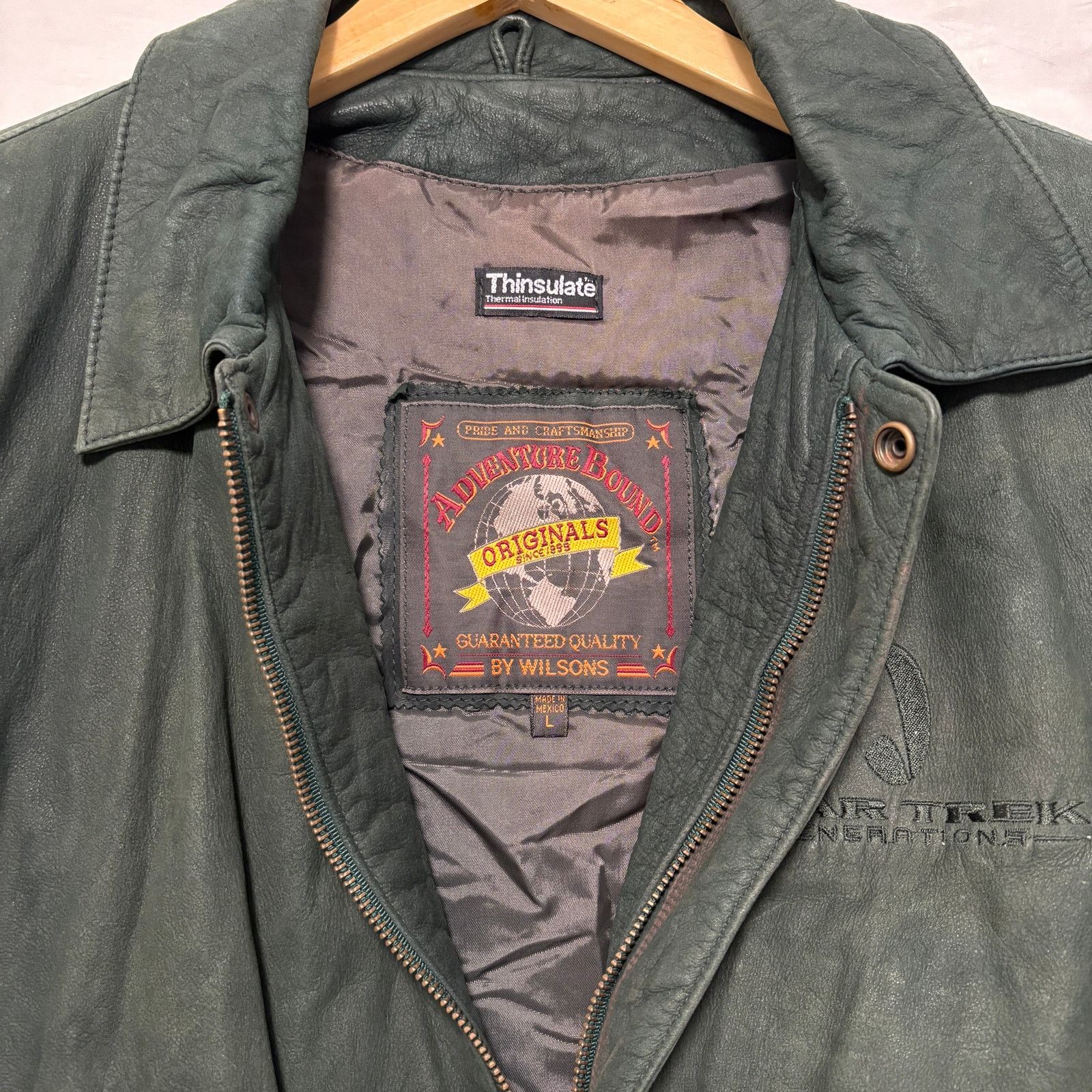 Wilsons Leather VTG 90's Star Trek Generations Promo Leather Jacket Green L Size US L / EU 52-54 / 3 - 3 Thumbnail