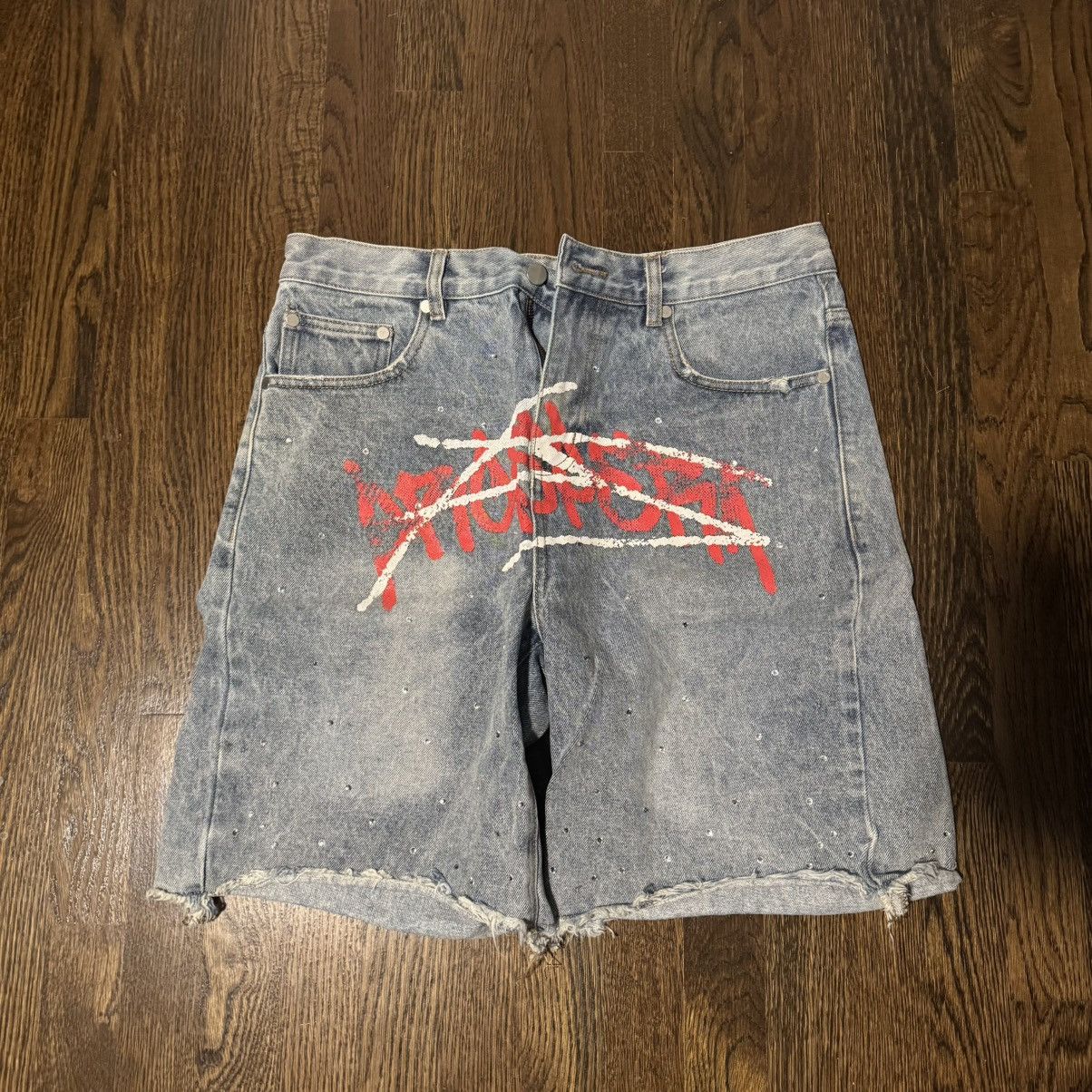 Other Prospera Red Logo Denim Shorts Size US 32 / EU 48 - 1 Thumbnail