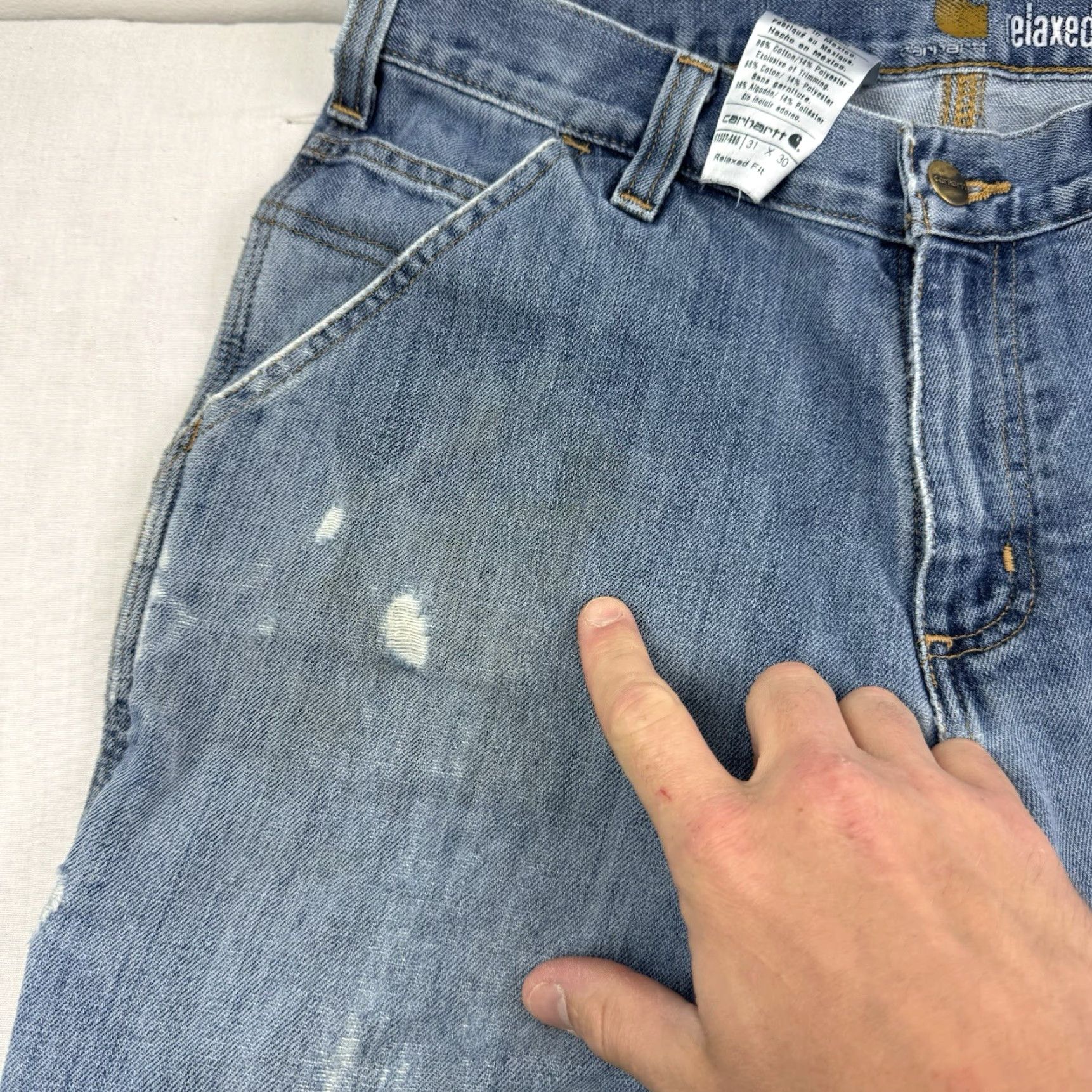 Carhartt VINTAGE Carhartt Jeans Adult 31x30 Blue Relaxed Fit Grunge Y2K Mens Size US 31 - 3 Thumbnail
