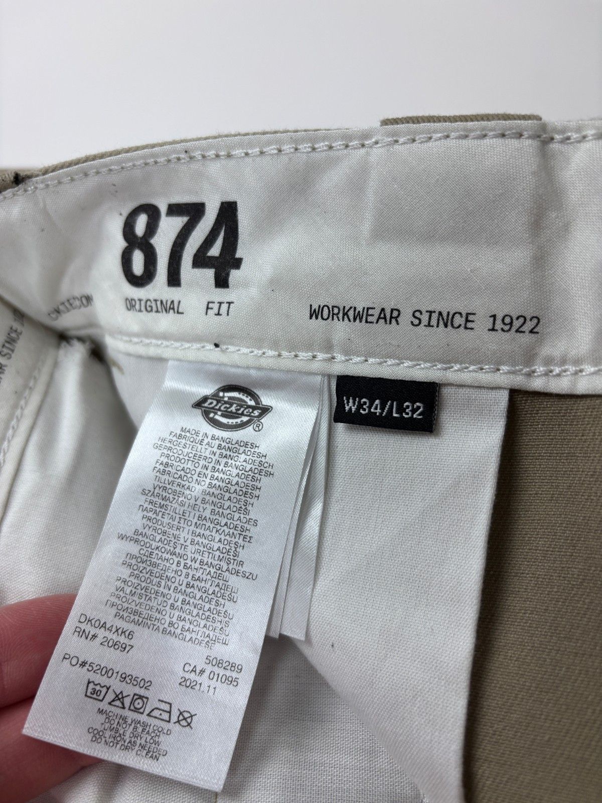 Dickies Dickies 874 Work Pants Original Fit Beige Trousers 34x32 Size US 34 / EU 50 - 8 Thumbnail