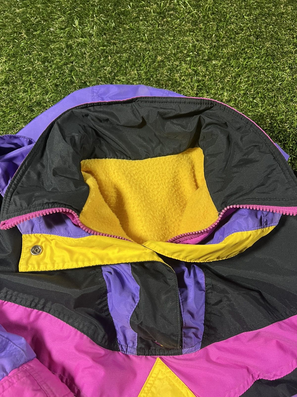 Vintage Vintage 90s Vibrant Reversible Fleece Ski Anorak Coat Jacket Size US L / EU 52-54 / 3 - 3 Thumbnail