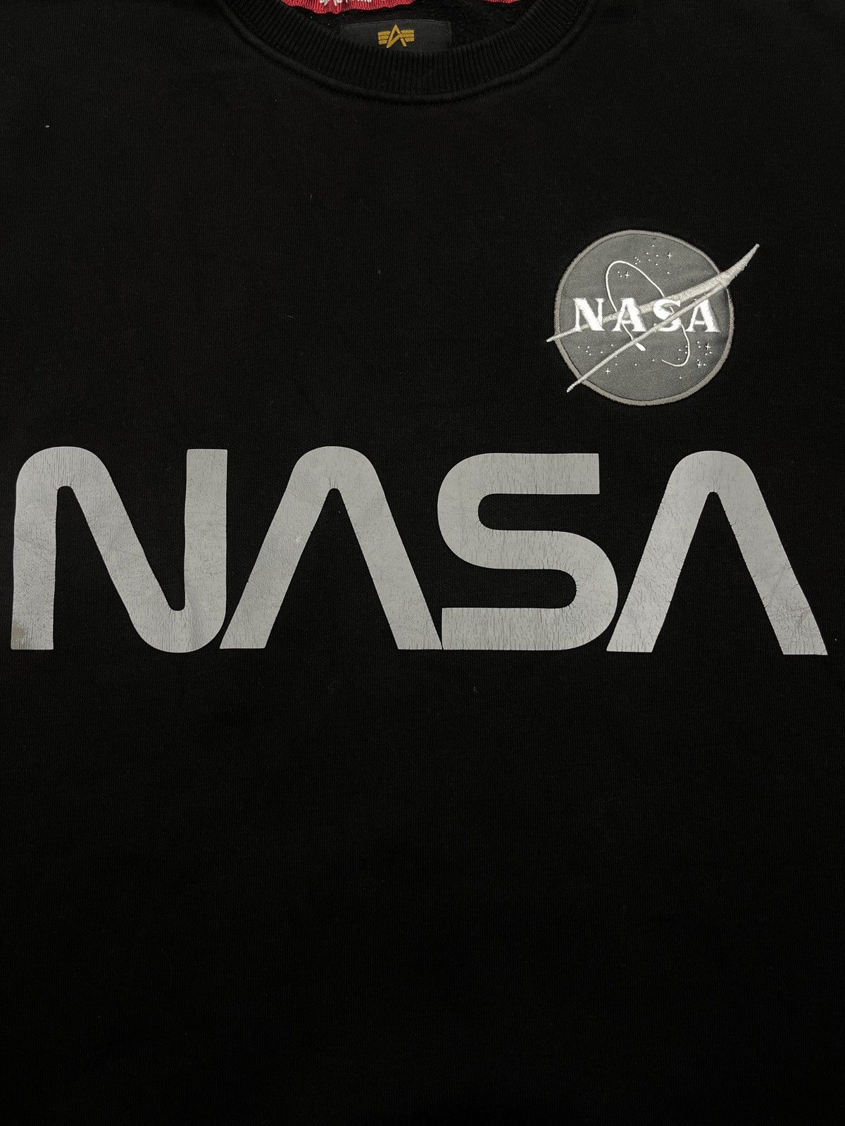 Alpha Industries Mens Alpha Industries x NASA Black Sweatshirt Size L Size US L / EU 52-54 / 3 - 6 Thumbnail