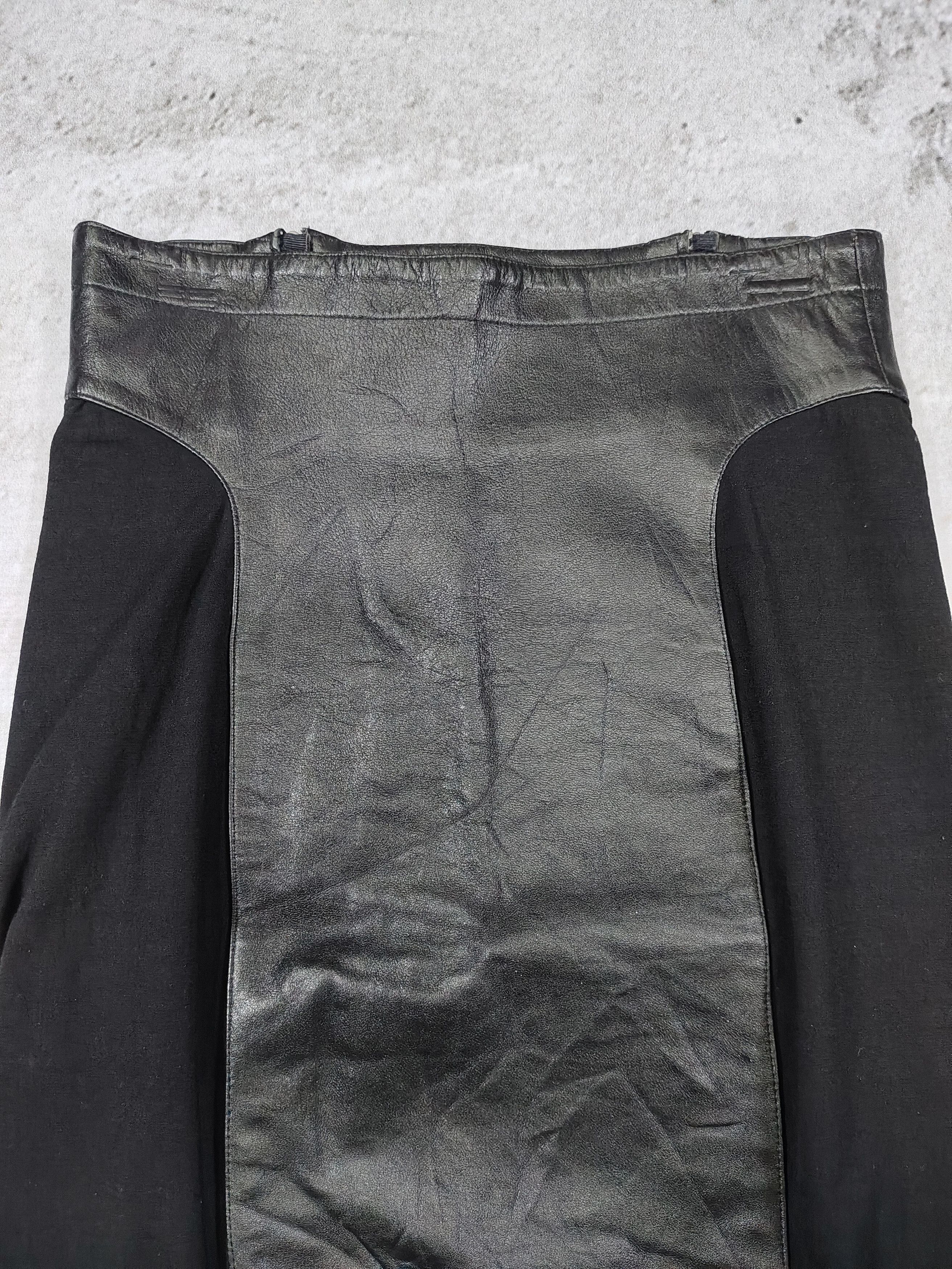 Seditionaries 90s Joslyn Clarke🇮🇹 Archive Hybrid Leather Wool Panel Skir Size 30" / US 8 / IT 44 - 6 Thumbnail