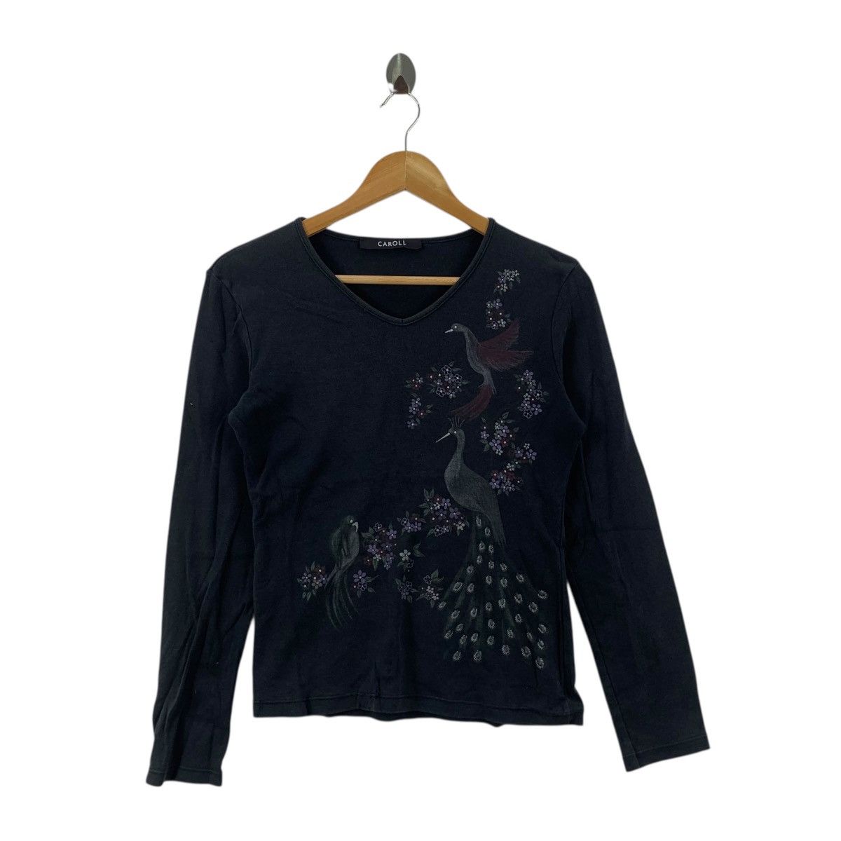 Vintage Vintage CAROLL MADE IN FRANCE Peacock Bird Paradise Tee Size XXS / US 00 / IT 34 - 3 Thumbnail