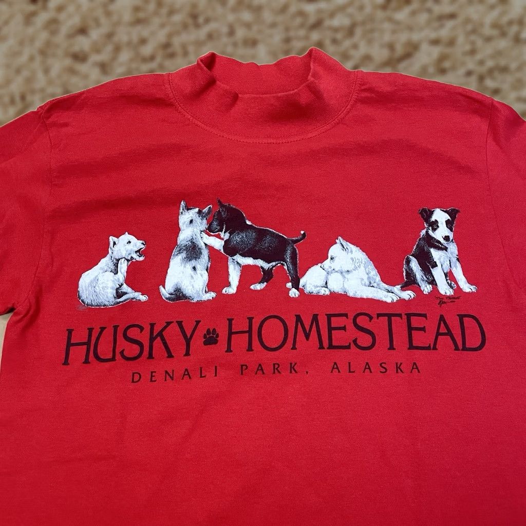 Gildan VINTAGE Alaska Huskies Shirt Adult Small Red Longsleeve Dogs Mock Neck Y2K Alaskan Mens Size US S / EU 44-46 / 1 - 1 Thumbnail