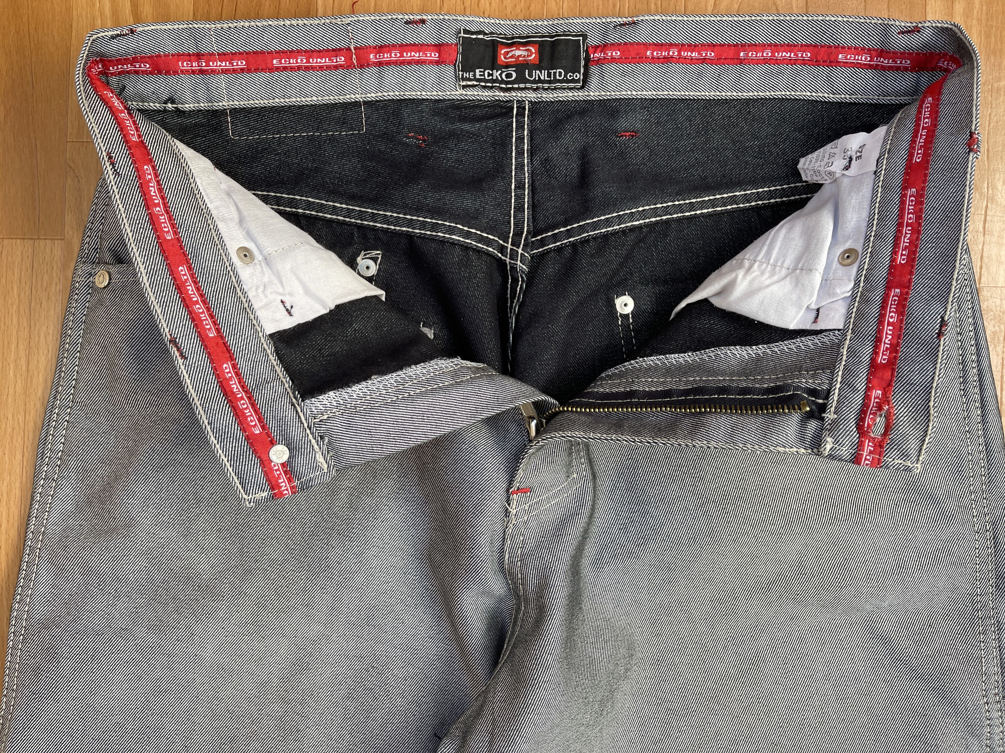 Ecko Unltd. Ecko Unltd jeans, shiny silver metallic vintage baggy Y2K 34 Size US 34 / EU 50 - 15 Thumbnail