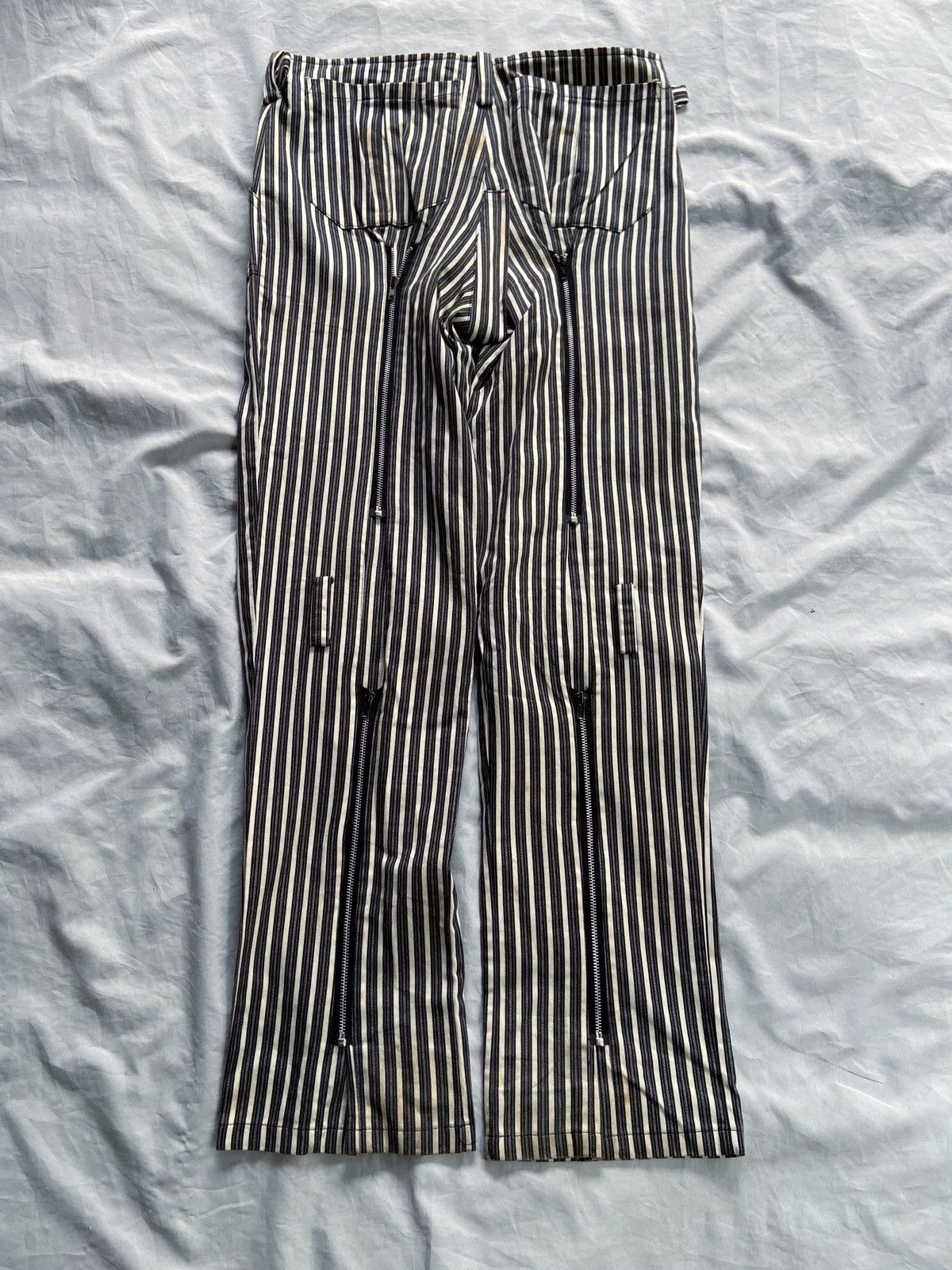 14th Addiction JAPANESE UKNOWN BRAND STRIPED PUNK STYLE PANTS Size US 34 / EU 50 - 3 Thumbnail