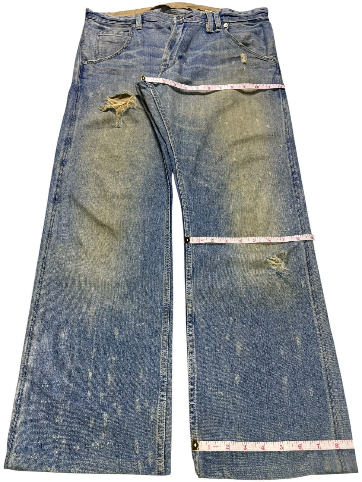 Levi's Vintage Y2k Levis 514 Mud Wash Distress Loose Baggy Jeans Size US 35 - 16 Thumbnail