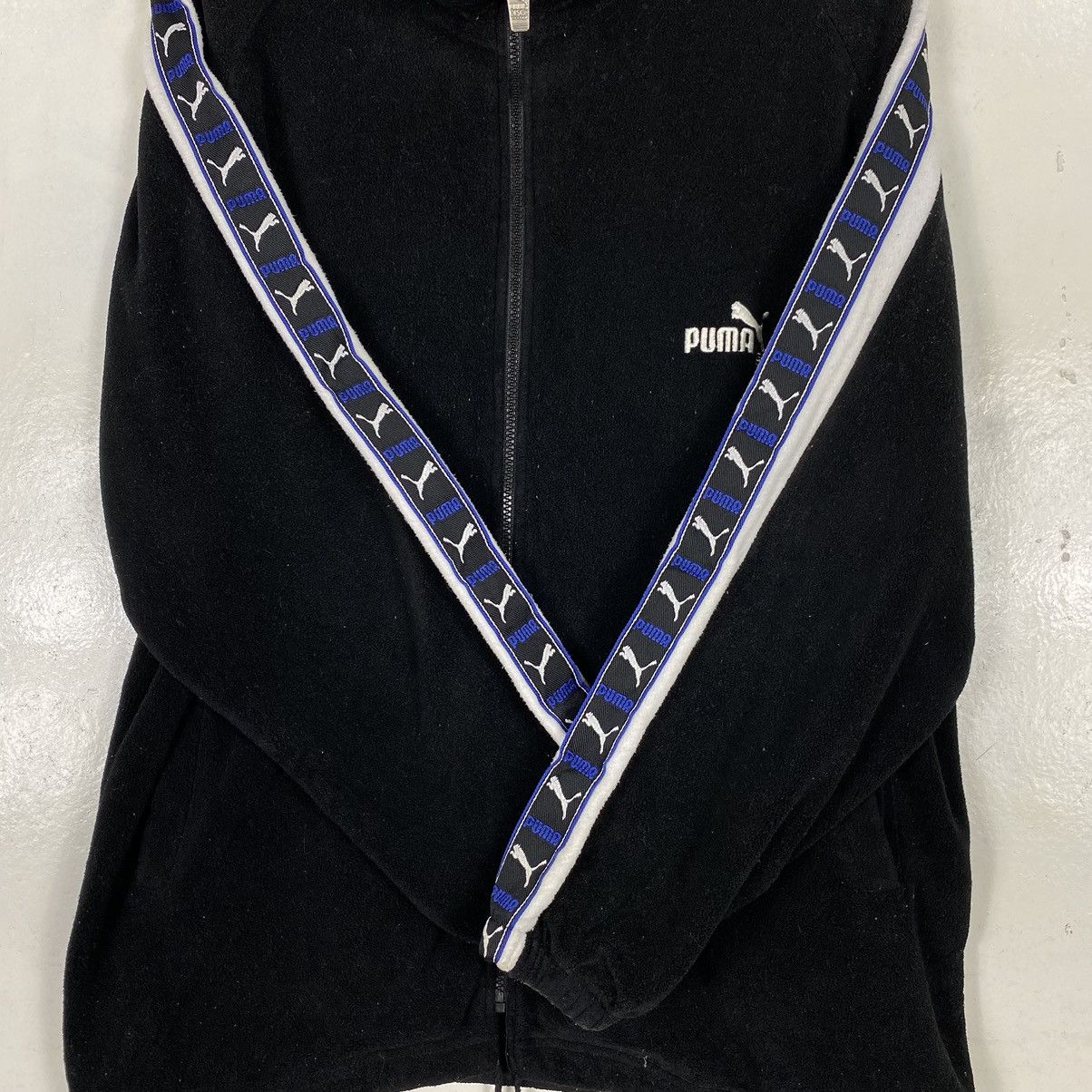 Japanese Brand × Puma × Vintage Vintage Puma side tape fleece zipper jacket Size US L / EU 52-54 / 3 - 13 Thumbnail