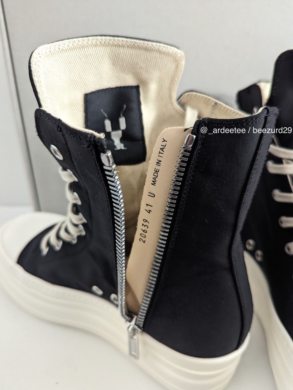 Rick Owens Drkshdw *NEW* SS20 PENTAGRAM DOUBLE BUMPER RAMONES HIGH BLACK Size US 8 / EU 41 - 9 Thumbnail