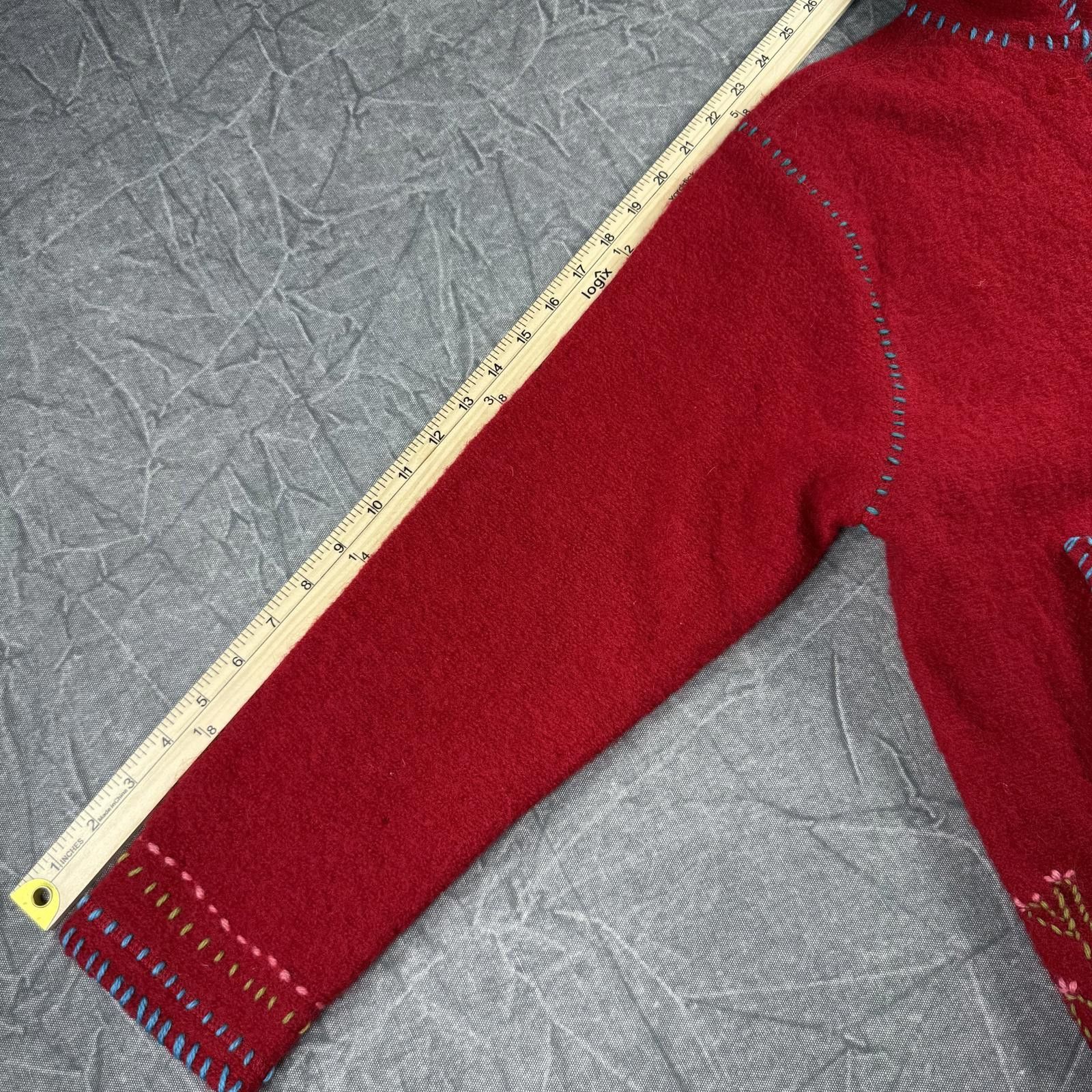 Other Herman Geist Sweater Women's 2X Red 100% Wool Embroidered Size XXL / US 16-18 / IT 52-54 - 7 Thumbnail