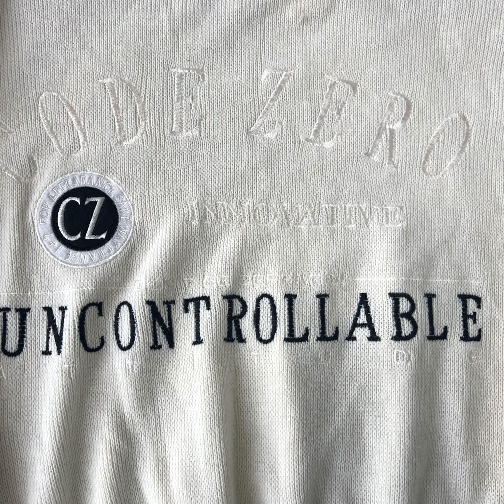Vintage VINTAGE Code Zero Intensity Sweater Mens Small White Black Uncontrollable CZ Knit Korea Size US S / EU 44-46 / 1 - 2 Thumbnail