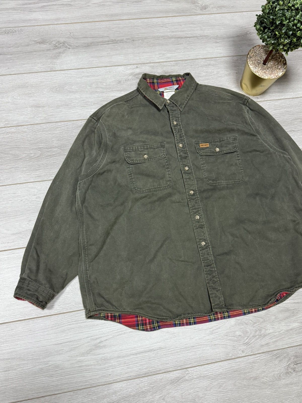 Carhartt Carhartt vintage work flannel buttons shirt insulated Size US XL / EU 56 / 4 - 3 Thumbnail