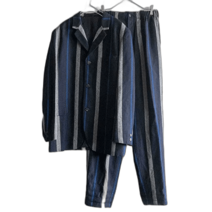 Yohji Yamamoto Yohji Yamamoto 1990s Wool Striped Suit Set by Yohji Yamamo Size US 32 / EU 48 - 1 Thumbnail