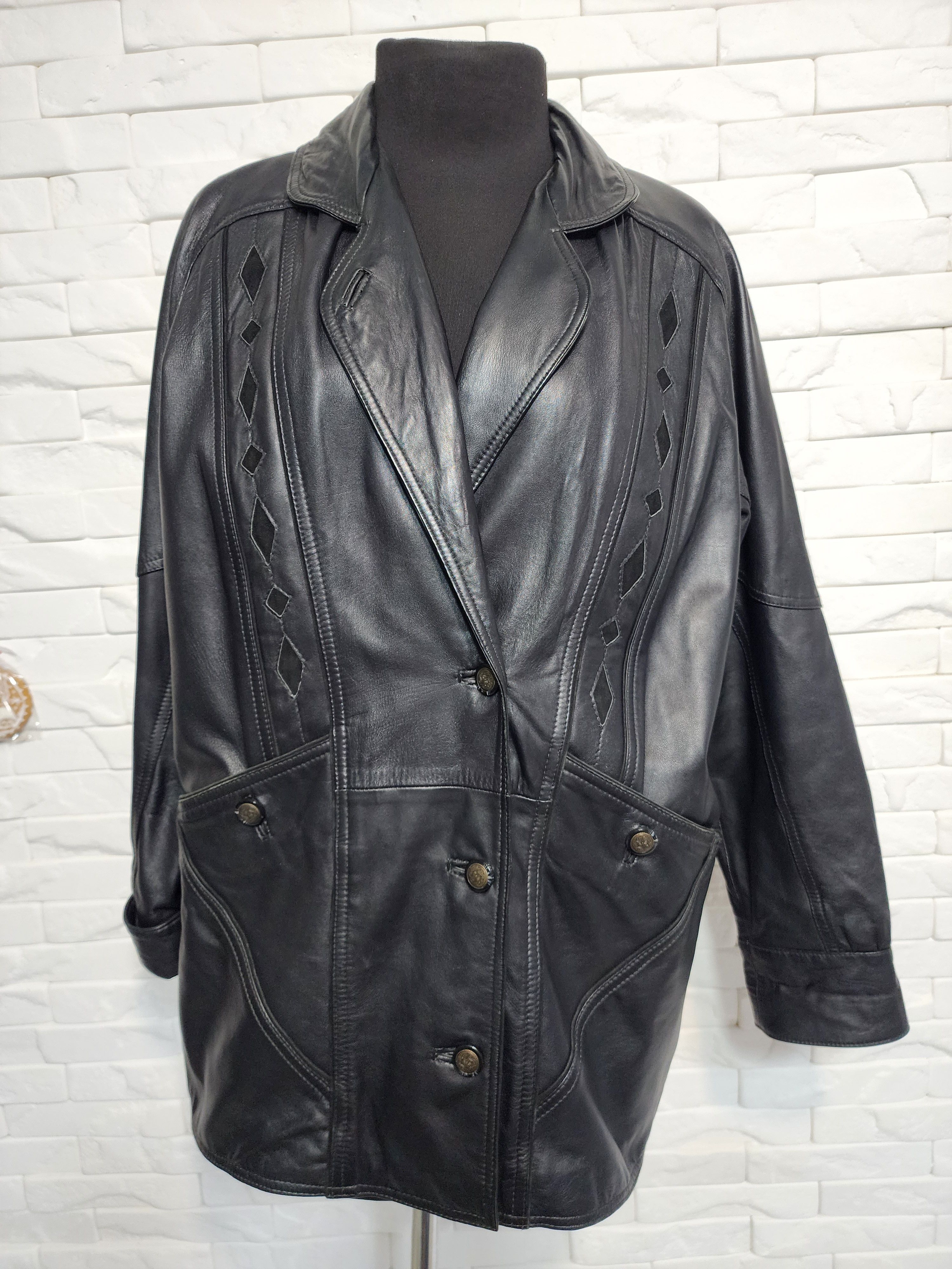 Other Black Genuine Leather Jacket: Women's Elegant Style Size XXL / US 16-18 / IT 52-54 - 1 Thumbnail