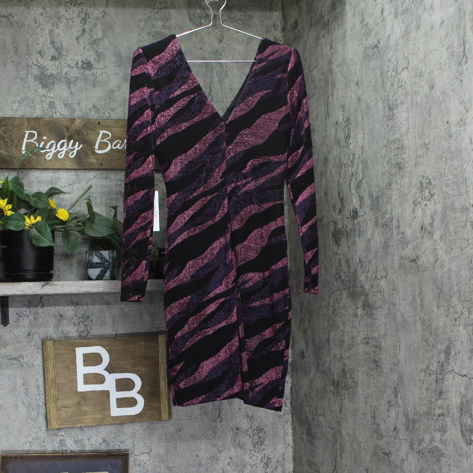 Signal Sport Nwt Siena Long Sleeve Faux Wrap Mini Dress Purple Multi 8 Size M / US 6-8 / IT 42-44 - 2 Thumbnail