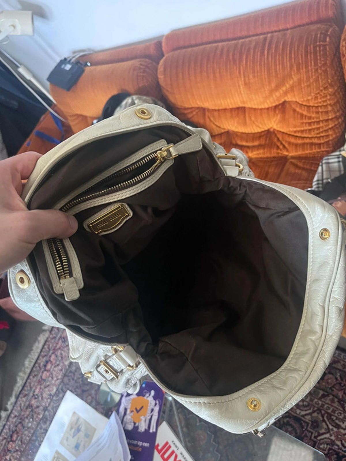 Miu Miu Miu Miu - Beige Leather Satchel Bag Size ONE SIZE - 7 Thumbnail