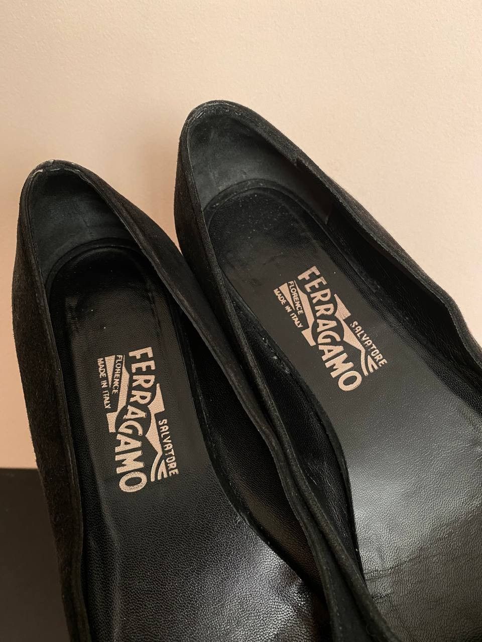 Salvatore Ferragamo VTG Salvatore Ferragamo Black Leather Round Toe Ballet Flats Size US 9.5 / IT 39.5 - 9 Thumbnail