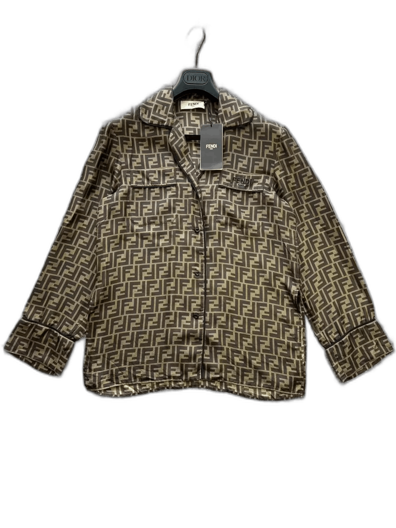 Fendi Fendi Silk Printed Sleep Shirt-yf Size US M / EU 48-50 / 2 - 1 Thumbnail
