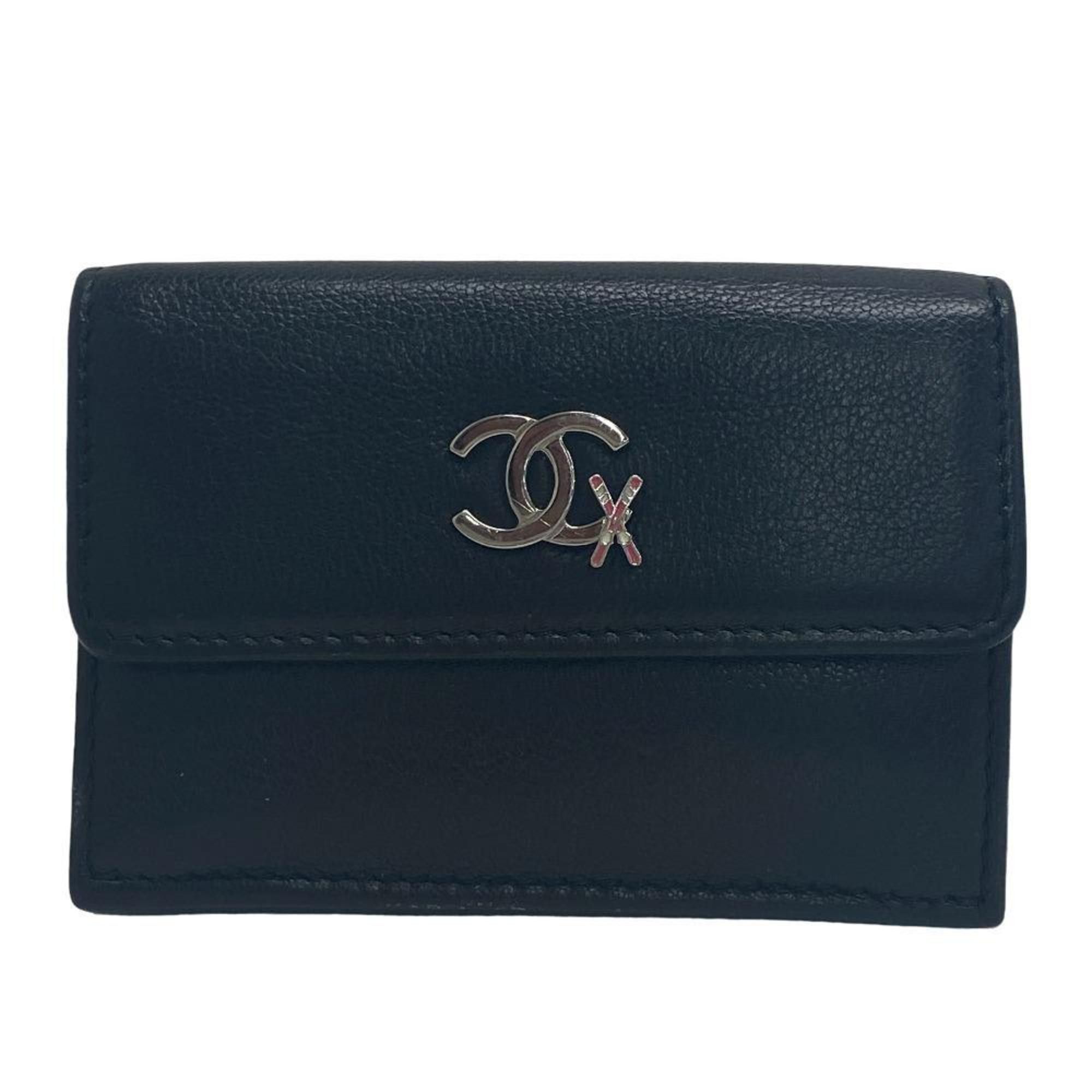 image of Chanel Cocomark Compact Wallet Trifold Black Ladies, Women's