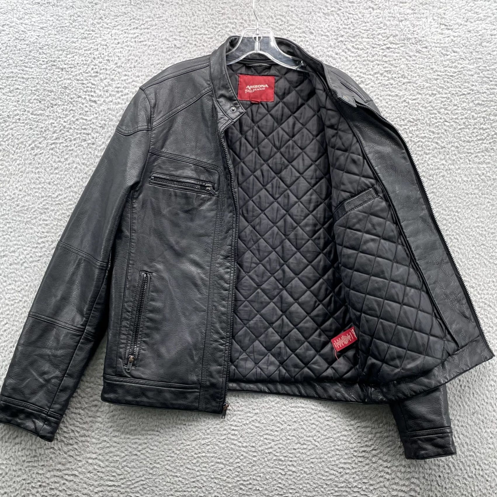 Vintage Arizona Vegan Leather Biker Jacket Men's Small Black Motorcycle Retro Minimalist Size US S / EU 44-46 / 1 - 7 Thumbnail