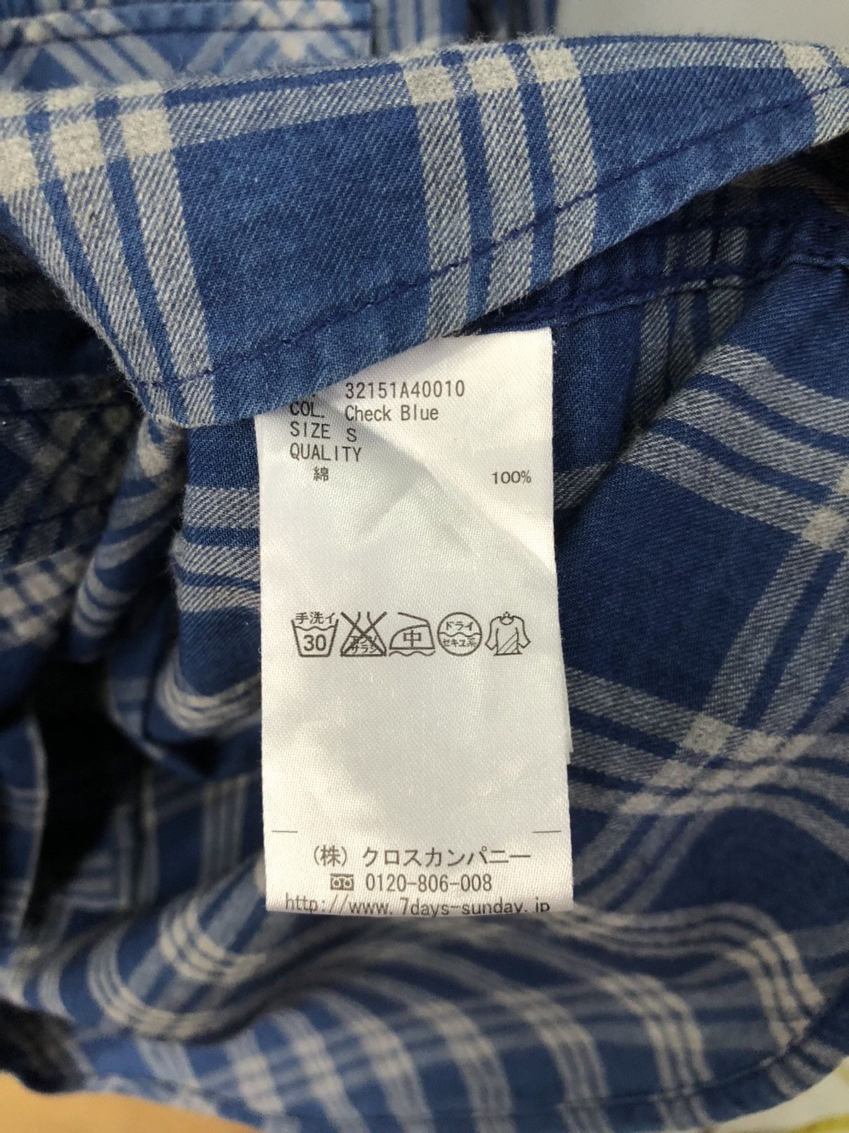 Japanese Brand × Vintage Sevendays sunday blue check distressed button ups Size US S / EU 44-46 / 1 - 6 Thumbnail