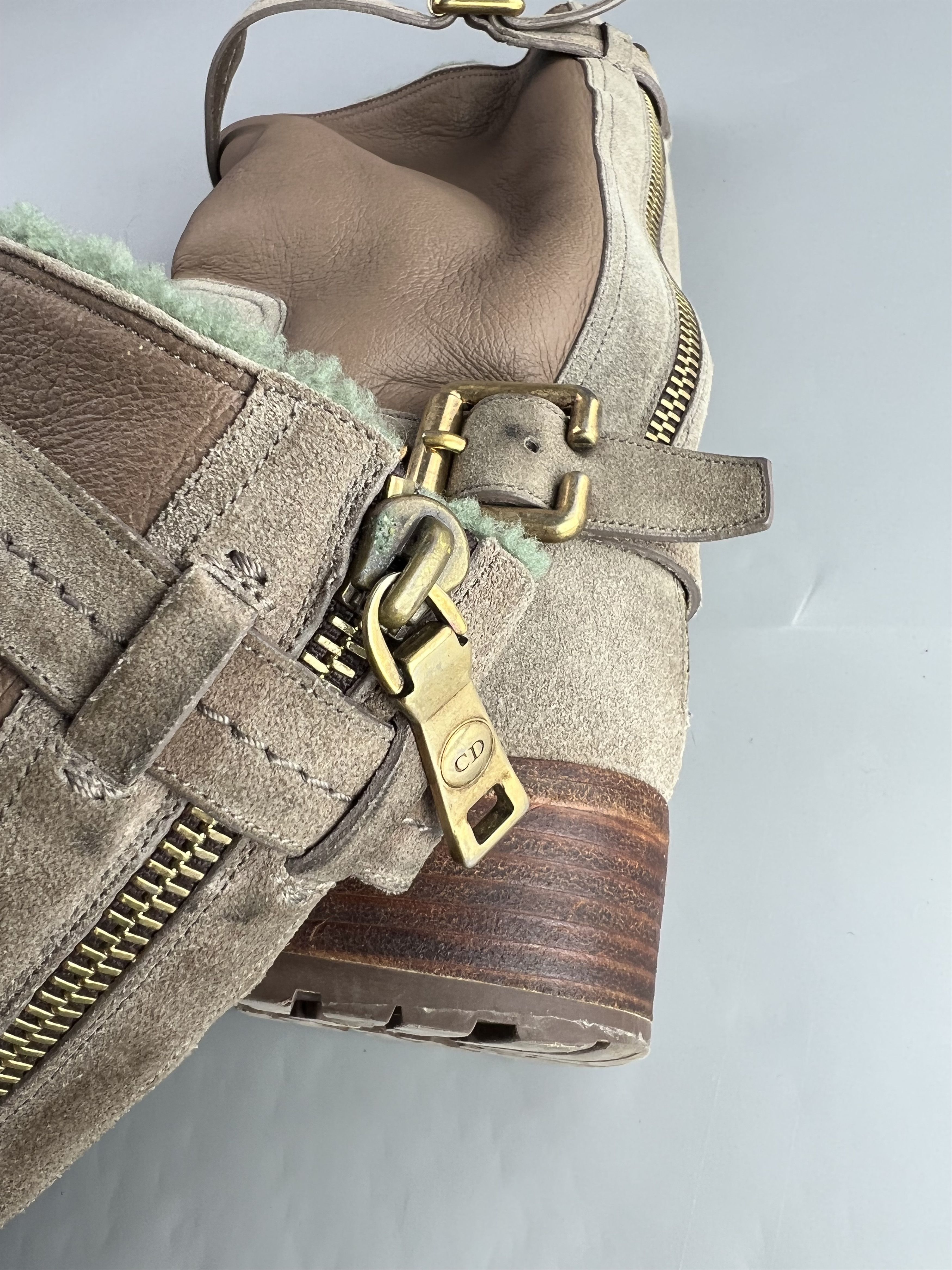 Dior × Vintage Christian Dior Vintage Suede Leather Heels Boots Size 39.5 Size US 9.5 / IT 39.5 - 12 Thumbnail