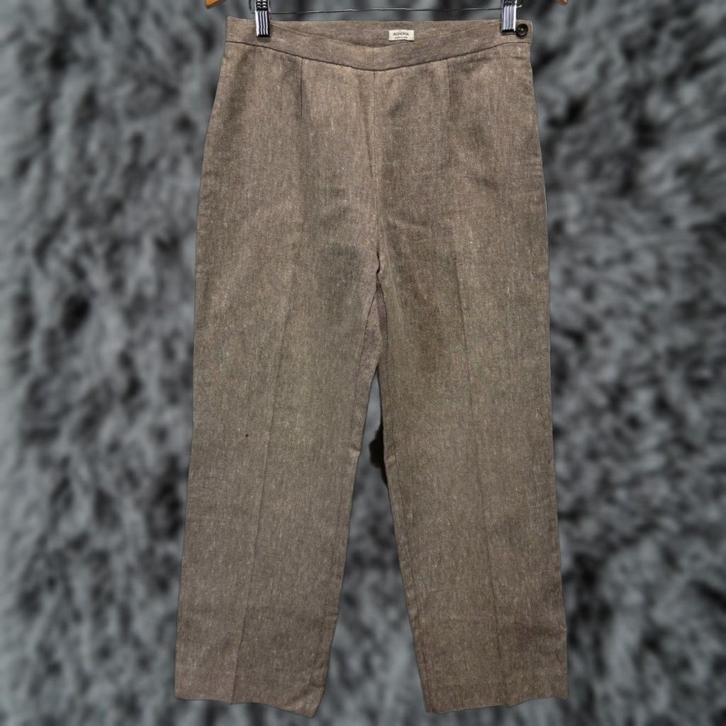 Agnona VINTAGE Agnona Linen Dress Pants Women's Brown Sz 46 Italy Size 32" / US 10 / IT 46 - 1 Thumbnail