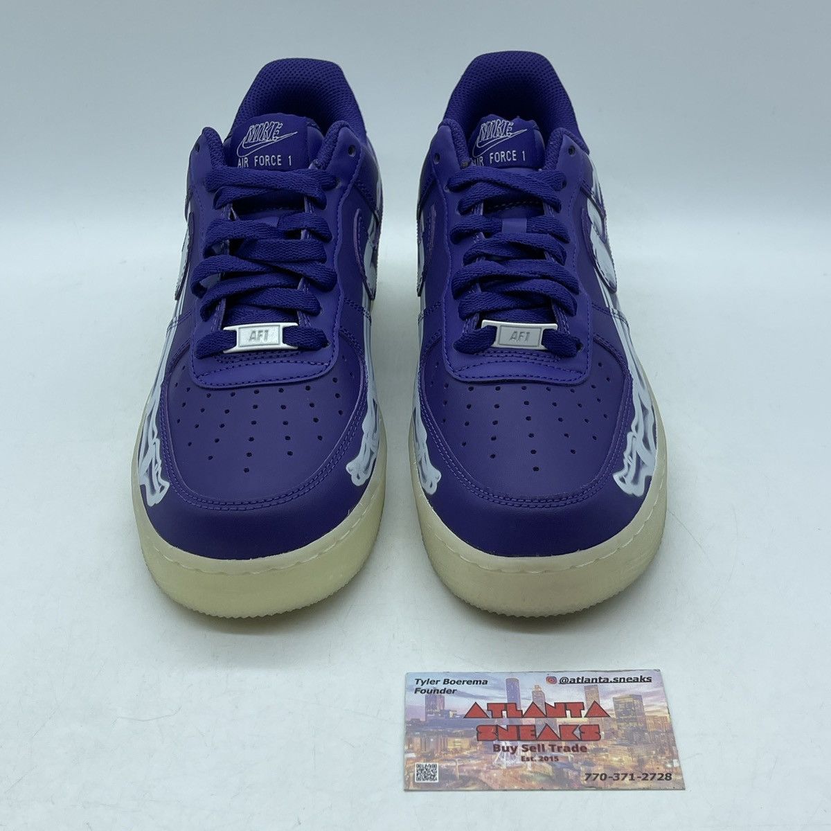 Nike Air Force 1 low purple skeleton Size US 9.5 / EU 42-43 - 2 Thumbnail