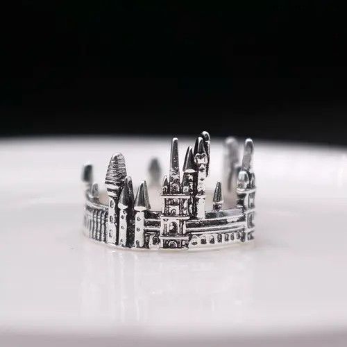 Jewelry City Castle Ring Modern Architecture Goth Jewelry Chrome Size ONE SIZE - 2 Thumbnail