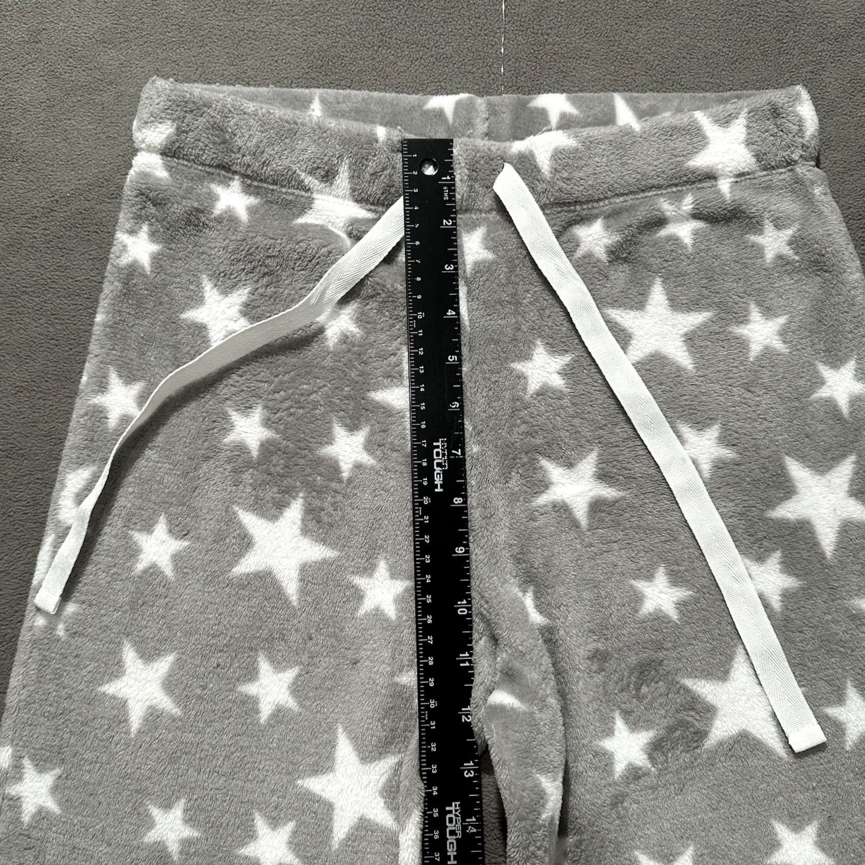 Vintage Secret Treasures Pajama Pants Womens XS XL Gray Star Print Fleece Drawstring Vintage? No. Size 40" / US 18 - 6 Thumbnail