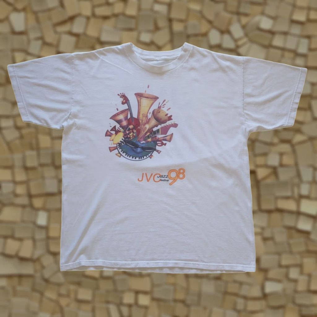 Etro VTG JVC JAZZ FESTIVAL 90s RETRO 1998 TOUR MUSIC GRAPHIC T SHIRT WHITE SZ XL MENs Size US XL / EU 56 / 4 - 1 Thumbnail