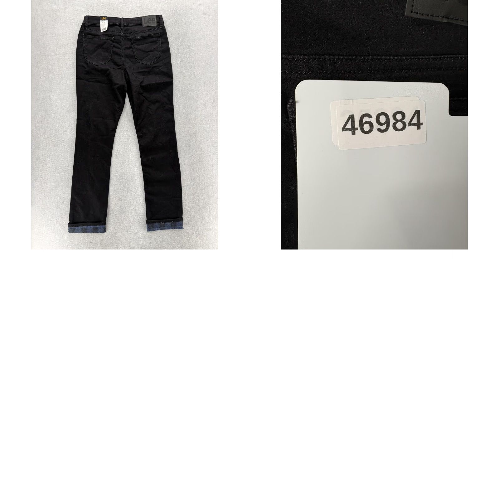 Lee Lee Lined Straight Jeans Womens 8 Tall Black Mid Rise Fleece Lined Stretch Denim Size 30" / US 8 / IT 44 - 9 Thumbnail